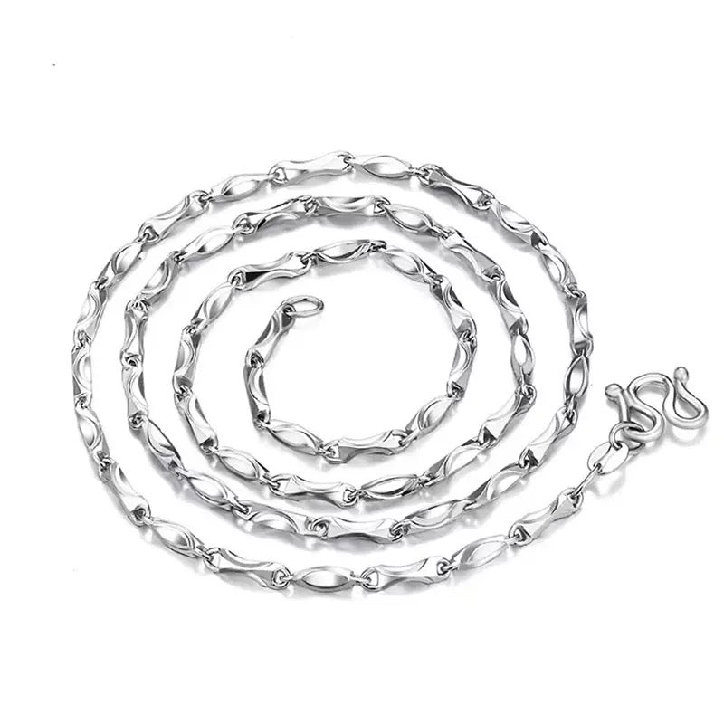 Blade design silver chain