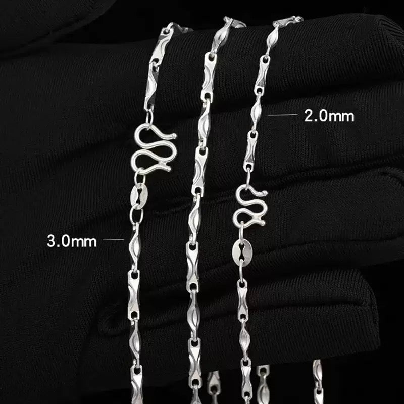 Blade design silver chain