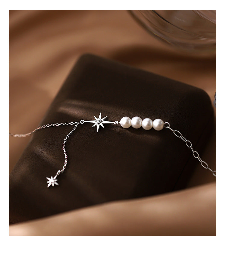 Octagram star ＆ pearl necklace
